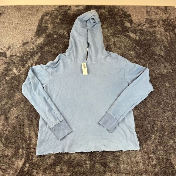 James Perse Pullover Hoodie Sweatshirt Supima Cotton Lightweight Raw Hem 1 NWT - Picture 1 of 11